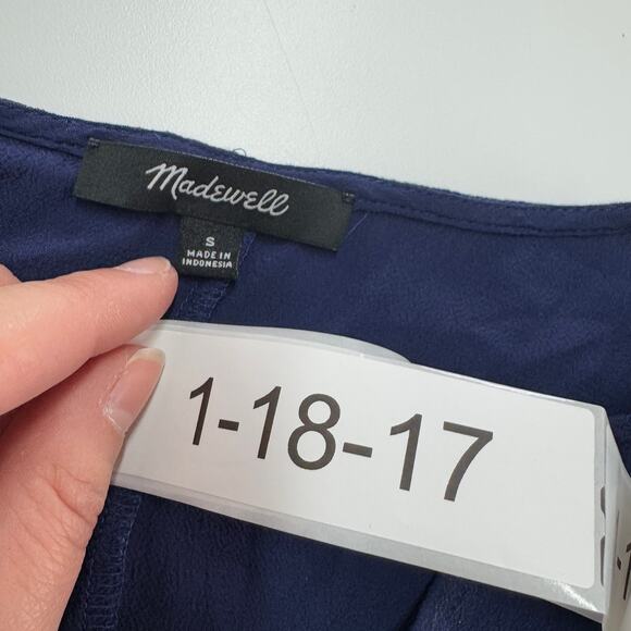 Madewell Dress Womens Small Blue Nightfall Moment Mini‎ Swing Oversized - Picture 6 of 11